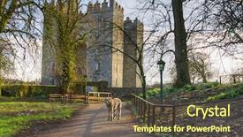  Presentation with irish - Audience pleasing presentation design consisting of scene black wolf - irish wolfhound at bunratty castle backdrop and a tawny brown colored foreground