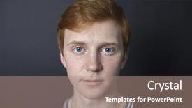  Presentation with dark - Theme having irishman - portrait of red-haired handsome guy background and a  colored foreground