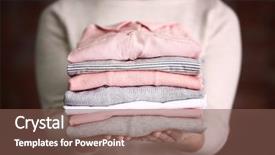  Presentation with brick wall - Presentation theme featuring iron - woman holding washed and dried background and a violet colored foreground