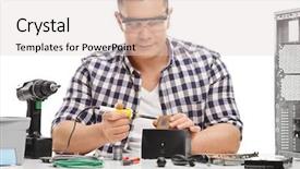  Presentation with soldering - Theme enhanced with iron and repairing a computer background and a lemonade colored foreground