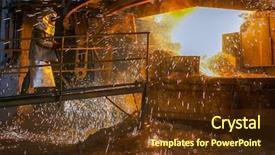  Presentation with steel industry - Slide set consisting of iron and steel industry background and a tawny brown colored foreground