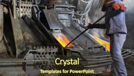  Presentation with steel industry - Beautiful slide deck featuring iron and steel industry backdrop and a tawny brown colored foreground