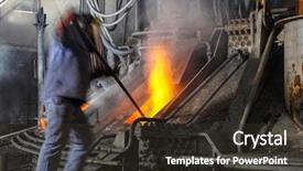  Presentation with steel industry - Colorful slide set enhanced with iron and steel industry backdrop and a tawny brown colored foreground