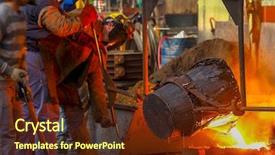  Presentation with steel industry - Presentation theme enhanced with iron and steel industry background and a tawny brown colored foreground