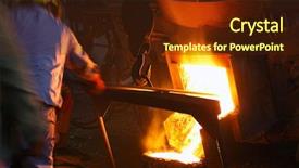  Presentation with steel industry - Presentation theme consisting of iron and steel industry background and a tawny brown colored foreground