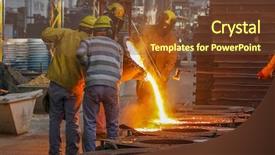  Presentation with steel industry - Audience pleasing presentation consisting of iron and steel industry backdrop and a tawny brown colored foreground