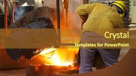  Presentation with steel industry - Presentation theme with iron and steel industry background and a tawny brown colored foreground