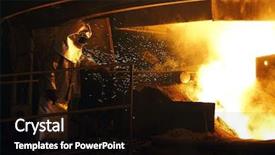  Presentation with steel industry - Presentation theme with iron and steel industry background and a wine colored foreground