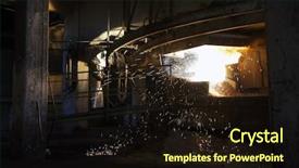  Presentation with steel industry - Presentation design having iron and steel industry background and a wine colored foreground