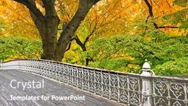  Presentation with wood bridge - Slides consisting of iron-and-wood-foot-bridge background and a gray colored foreground