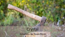  Presentation with iron - Presentation theme featuring iron axe with wooden grip background and a coral colored foreground