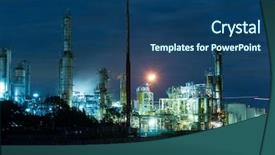  Presentation with petrochemical - Theme with iron chemistry - night of petrochemical industry background and a ocean colored foreground