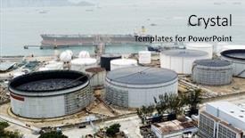  Presentation with iron chemistry - Slides featuring iron chemistry - oil tank in hong kong background and a light gray colored foreground