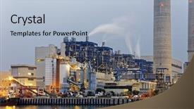  Presentation with iron chemistry - Audience pleasing presentation theme consisting of iron chemistry - petrochemical industry on sunset hong backdrop and a light blue colored foreground