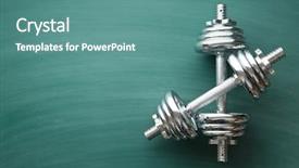  Presentation with green chalkboard - Beautiful slide set featuring iron dumbbell on green chalkboard backdrop and a seafoam green colored foreground