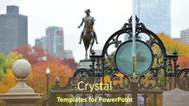  Presentation with garden city - PPT theme with iron-gate-and-fall-colors background and a tawny brown colored foreground