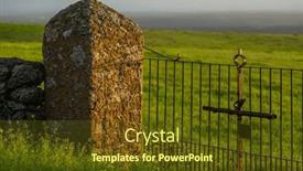  Presentation with iron - Theme with iron-gate-in-a-farm background and a tawny brown colored foreground