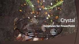  Presentation with cost - Theme enhanced with iron grid and spices flying background and a tawny brown colored foreground