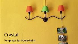  Presentation with lamps - Cool new presentation theme with iron holder in yellow wall backdrop and a  colored foreground