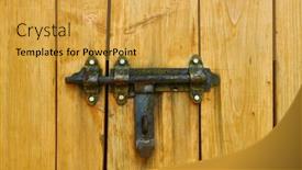  Presentation with ranch - Slide set featuring iron-latch-and-yellow-wooden background and a yellow colored foreground