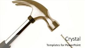  Presentation with plain - Theme enhanced with iron nails - hammer and nail on plain background and a cream colored foreground