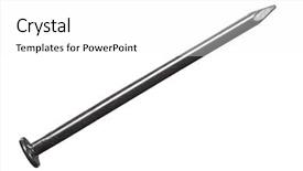  Presentation with nail - Audience pleasing slide deck consisting of iron nails - macro detail of small finishing backdrop and a white colored foreground