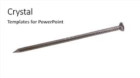  Presentation with nail tech - Amazing PPT theme having iron nails - metal nail isolated on white backdrop and a  colored foreground