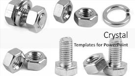  Presentation with iron - Colorful PPT layouts enhanced with iron nails - screw isolated on the white backdrop and a white colored foreground