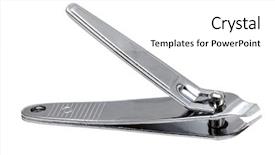  Presentation with steel audio - PPT layouts enhanced with iron nails - steel nail clippers isolated background and a white colored foreground