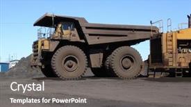  Presentation with truck - Cool new PPT theme with iron ore - big haul truck in mine backdrop and a gray colored foreground