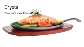  Presentation with fresh avocado - Colorful PPT theme enhanced with iron pan over wood backdrop and a white colored foreground