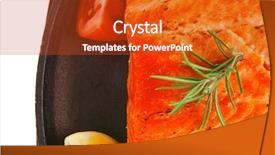  Presentation with fresh avocado - Audience pleasing PPT theme consisting of iron pan over wood backdrop and a crimson colored foreground