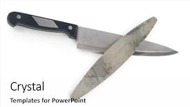  Presentation with iron - Audience pleasing presentation consisting of iron sharpen iron - knife and whetstone backdrop and a  colored foreground