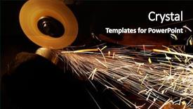  Presentation with metal - Slides enhanced with iron sharpen iron - manual sharpening and cutting background and a black colored foreground