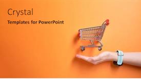  Presentation with supermarket trolley - Colorful presentation enhanced with iron-small-trolley-from-supermarket backdrop and a gray colored foreground