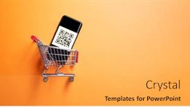  Presentation with supermarket trolley - Slide deck consisting of iron-small-trolley-with-code background and a light gray colored foreground