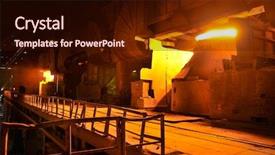  Presentation with iron - Slides consisting of iron steel - steelworks background and a wine colored foreground