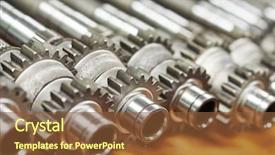  Presentation with steel industry - Audience pleasing slides consisting of iron steel industry - close-up metal shafts with cog backdrop and a tawny brown colored foreground