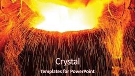  Presentation with factory - Presentation theme enhanced with iron steel industry - factory view background and a wine colored foreground