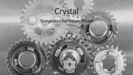  Presentation with gears - Audience pleasing slide set consisting of iron steel industry - metal gears backdrop and a  colored foreground