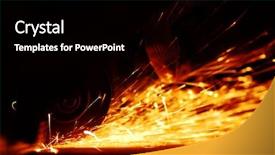  Presentation with steel industry - Amazing theme having iron steel industry - metal sawing backdrop and a black colored foreground