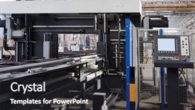  Presentation with steel industry - Amazing theme having iron steel industry - new and powerful metalworking machine backdrop and a dark gray colored foreground