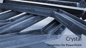  Presentation with steel plant - Theme enhanced with iron steel industry - new welded metal beams background and a teal colored foreground