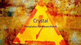  Presentation with high voltage - Beautiful presentation design featuring high voltage sign on grunge backdrop and a gold colored foreground