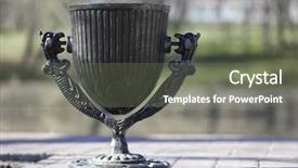  Presentation with bin - Cool new slide deck with iron waste - bin litter close up backdrop and a  colored foreground