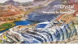  Presentation with beautiful landscapes - Presentation theme with iron waste - impressive mines and canyon background and a coral colored foreground