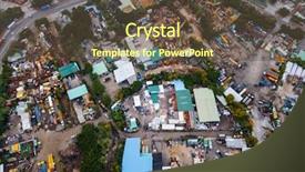  Presentation with garbage - PPT theme consisting of iron waste - top view of garbage background and a  colored foreground