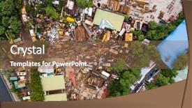  Presentation with waste - Amazing presentation theme having iron waste - top view of garbage backdrop and a  colored foreground