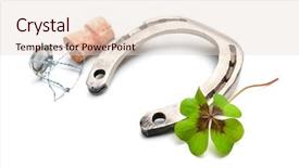  Presentation with clover - Presentation theme enhanced with ironhorse - horseshoe and champagne cork background and a  colored foreground