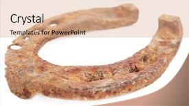  Presentation with white horse - PPT layouts enhanced with ironhorse - old horse shoe isolated background and a  colored foreground